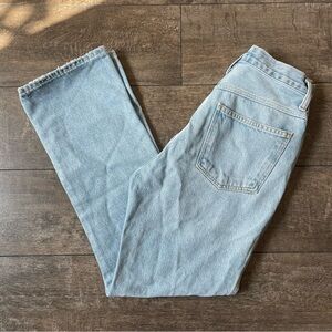 AGOLDE light wash 90'S Pinch Waist High Rise Straight Jeans in Infinite